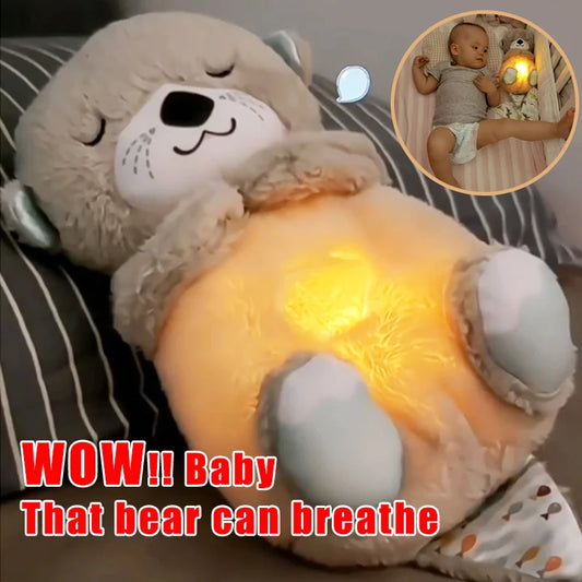 Breathing Cute Otter Soothes Plush Baby Sleep Doll Small Gift Doll Sleep Artifact