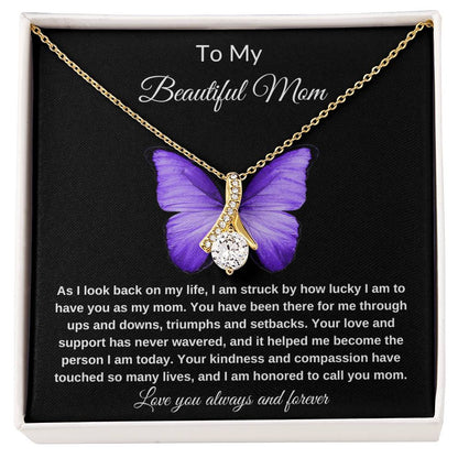 Amazing Message Card for Mom with the Alluring Beauty Necklace