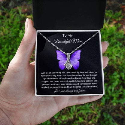 Amazing Message Card for Mom with the Alluring Beauty Necklace