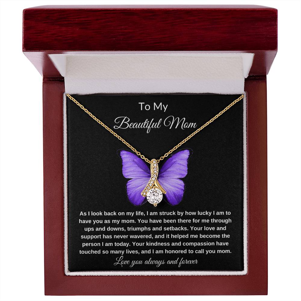 Amazing Message Card for Mom with the Alluring Beauty Necklace