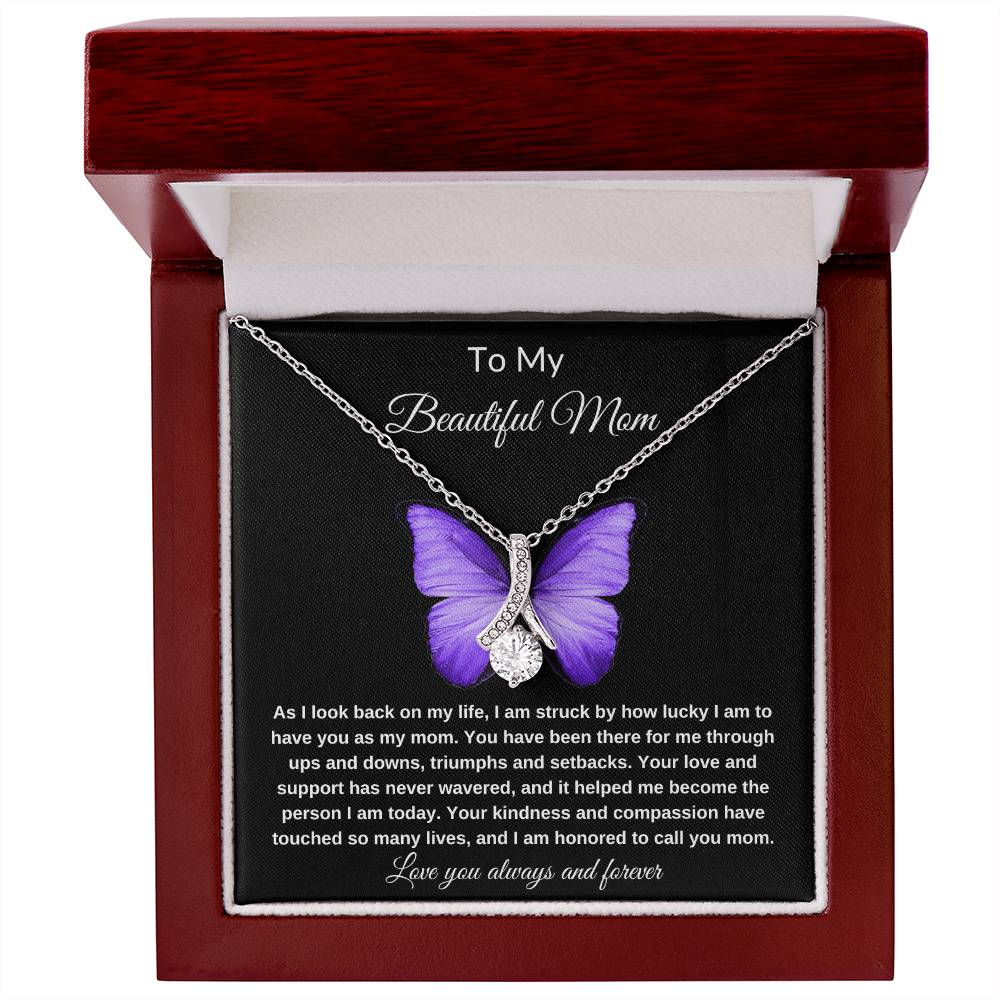 Amazing Message Card for Mom with the Alluring Beauty Necklace