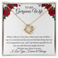 To My Gorgeous Wife Love Knot Necklace with Message Card